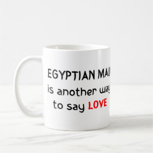 egyptische mau - mok van koffie