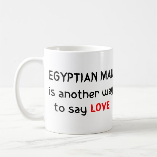 egyptische mau - mok van koffie (Links)