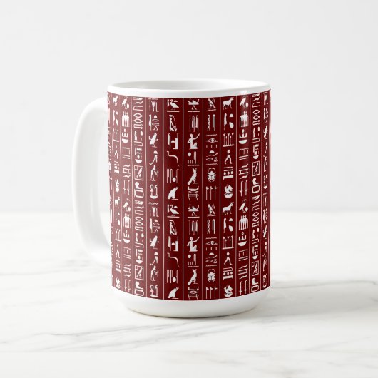 Egyptische Mok van Hieroglyphs koffie (Voorkant links)