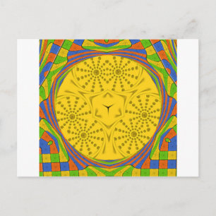 Egyptische Motief Kunstprint Geruite Frame Ontwerp Briefkaart