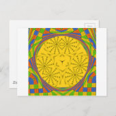 Egyptische Motif Art Print Geruit Lijst Design Briefkaart (Voorkant / Achterkant)