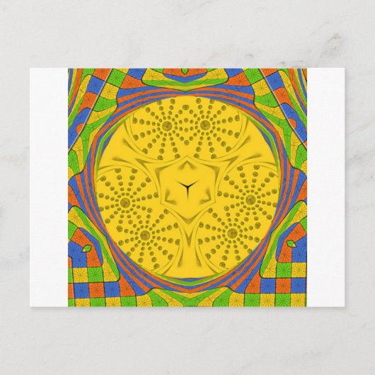 Egyptische Motif Art Print Geruit Lijst Design Briefkaart (Voorkant)