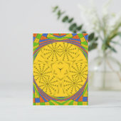 Egyptische Motif Art Print Geruit Lijst Design Briefkaart (Staand voorkant)