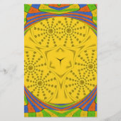 Egyptische Motif Art Print Geruit Lijst Design Briefpapier (Voorkant)