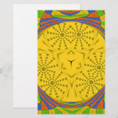 Egyptische Motif Art Print Geruit Lijst Design Briefpapier (Voorkant / Achterkant)