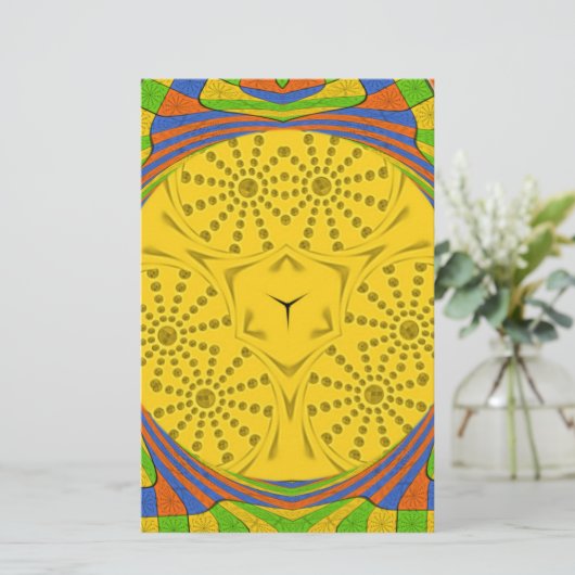 Egyptische Motif Art Print Geruit Lijst Design Briefpapier (Staand voorkant)