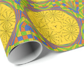 Egyptische Motif Art Print Geruit Lijst Design Cadeaupapier (Rol Hoek)