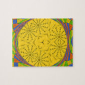 Egyptische Motif Art Print Geruit Lijst Design Legpuzzel (Horizontaal)