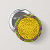 Egyptische Motif Art Print Geruit Lijst Design Ronde Button 5,7 Cm (Voorkant /achterkant)