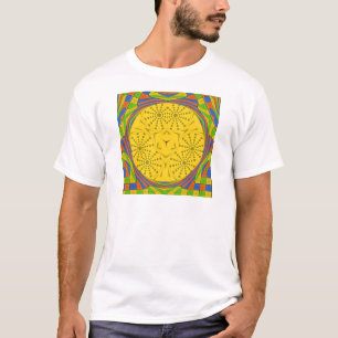 Egyptische Motif Art Print Geruit Lijst Design T-shirt
