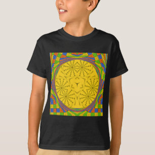 Egyptische Motif Art Print Geruit Lijst Design T-shirt