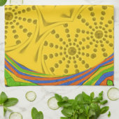 Egyptische Motif Art Print Geruit Lijst Design Theedoek (Gevouwen)