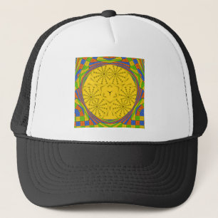 Egyptische Motif Art Print Geruit Lijst Design Trucker Pet