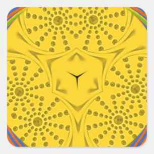 Egyptische Motif Art Print Geruit Lijst Design Vierkante Sticker