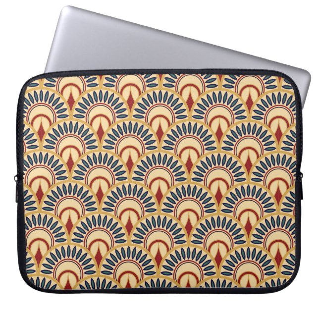 Egyptische Motif Fish Scaless Pattern Laptop Sleeve (Voorkant)