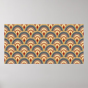 Egyptische Motif Fish Scaless Pattern Poster