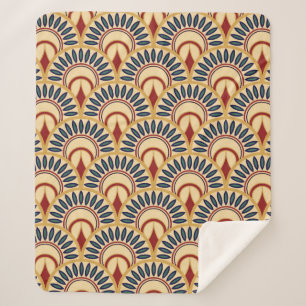 Egyptische Motif Fish Scaless Pattern Sherpa Deken