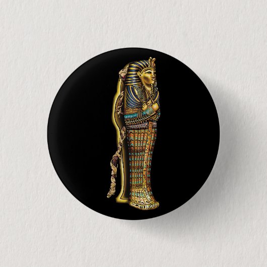 Egyptische mummie in sarcofaag, horror, Halloween Ronde Button 3,2 Cm (Voorkant)