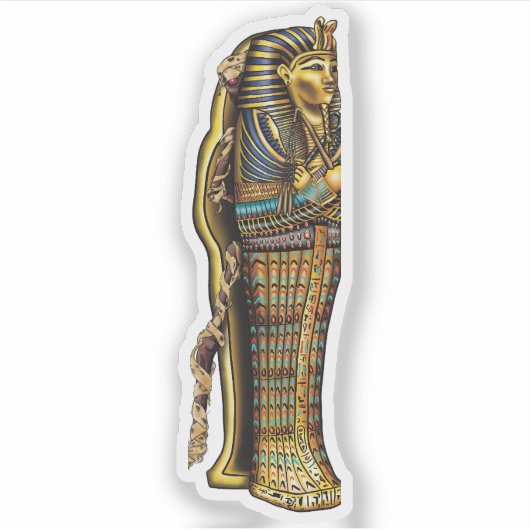 Egyptische mummie in sarcofaag, horror, Halloween Sticker (Voorkant)