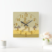 Egyptische Mummy Pyramids Halloween Custom Clock Vierkante Klok (Huis)