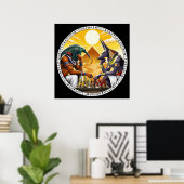Egyptische Mythologie Goden Anubis Thoth Poster (Thuiskantoor)