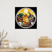 Egyptische Mythologie Goden Anubis Thoth Poster (Keuken)