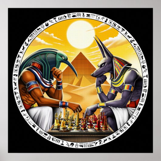 Egyptische Mythologie Goden Anubis Thoth Poster (Voorkant)