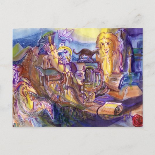 Egyptische nacht briefkaart (Voorkant)