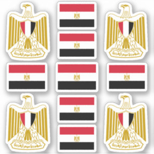 Egyptische nationale symbolen/wapenschild en vlag sticker