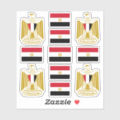 Egyptische nationale symbolen/wapenschild en vlag sticker (Vel)