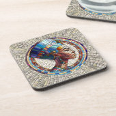 Egyptische Nefertiti - Mozaïek kunst Bier Onderzetter (Linkerzijde)