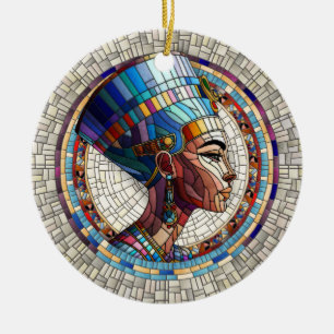 Egyptische Nefertiti - Mozaïek kunst Keramisch Ornament
