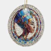 Egyptische Nefertiti - Mozaïek kunst Keramisch Ornament (Links)