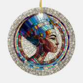 Egyptische Nefertiti - Mozaïek kunst Keramisch Ornament (Achterkant)