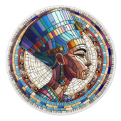 Egyptische Nefertiti - Mozaïek kunst Keramische Knop (Voorkant)