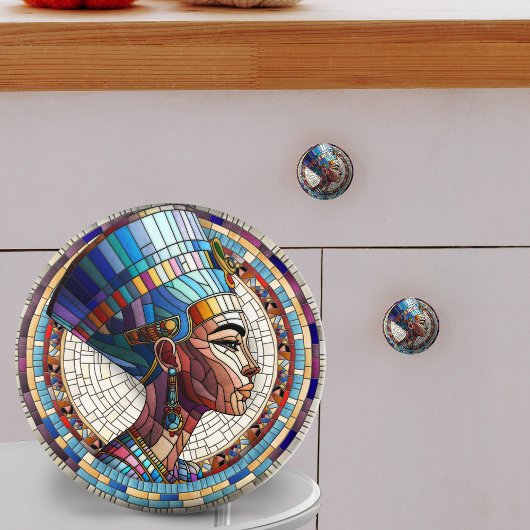 Egyptische Nefertiti - Mozaïek kunst Keramische Knop