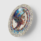 Egyptische Nefertiti - Mozaïek kunst Ronde Klok (Hoek)