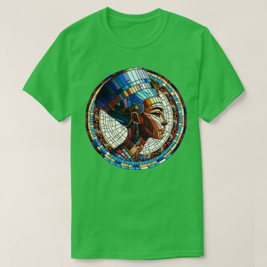 Egyptische Nefertiti Mozaïek Kunst T-shirt (Design voorkant)