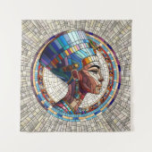 Egyptische Nefertiti - Mozaïek kunst Wandkleed (Voorkant)
