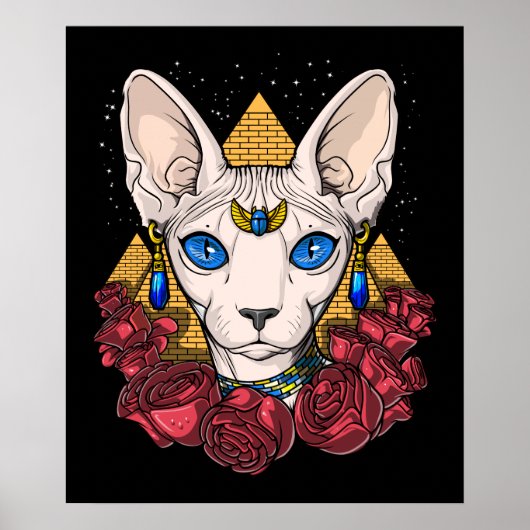 Egyptische nefynx Cat Goddess Ancient Mythology Poster (Voorkant)