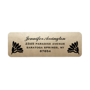 Egyptische Nouveau Bruiloft Labels (Goud & Zwart) 