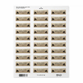 Egyptische Nouveau Bruiloft Labels (Goud & Zwart)  (Full Sheet)
