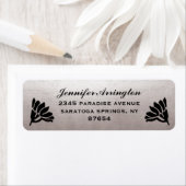 Egyptische Nouveau Bruiloft Labels (Zilver & Zwart (Insitu)