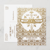 Egyptische nouveau bruiloft Save the Date Briefkaa Aankondigingskaart (Voorkant / Achterkant)