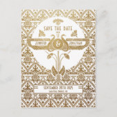 Egyptische nouveau bruiloft Save the Date Briefkaa Aankondigingskaart (Voorkant)
