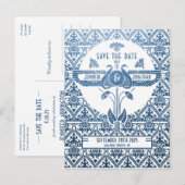Egyptische nouveau bruiloft Save the Date Briefkaa Aankondigingskaart (Voorkant / Achterkant)