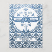 Egyptische nouveau bruiloft Save the Date Briefkaa Aankondigingskaart (Voorkant)