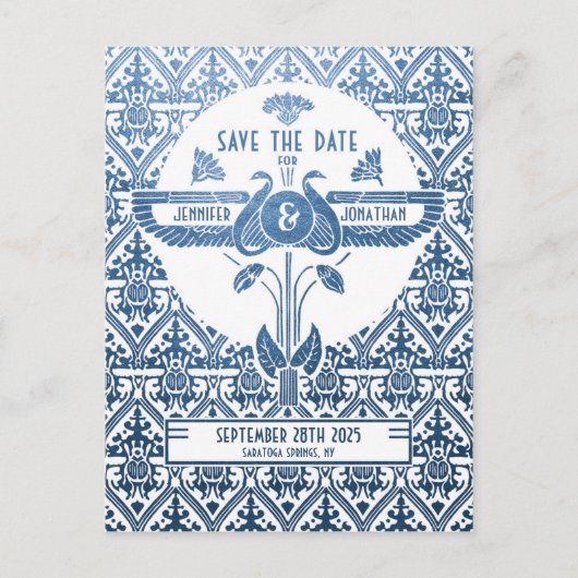 Egyptische nouveau bruiloft Save the Date Briefkaa Aankondigingskaart (Voorkant)
