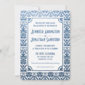 Egyptische nouveau bruiloft uitnodigingen - Blauwe (Achterkant)