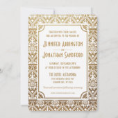 Egyptische nouveau bruiloft uitnodigingen goud & w (Achterkant)